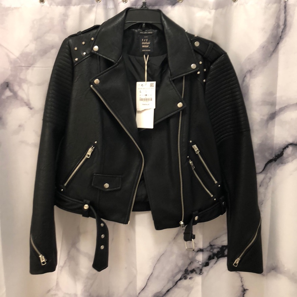 Black leather jacket